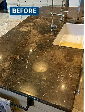 Floor Restoration in Saadiyat Island, UAE — real MarblePro project — before polishing