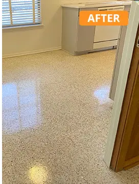 Kitchen Top Polishing in Damac Hills villa, UAE — real MarblePro project — after MarblePro polishing