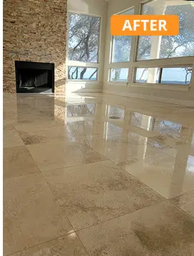 Yellow Stain Removing in Mirdif villa, UAE — real MarblePro project — after MarblePro polishing