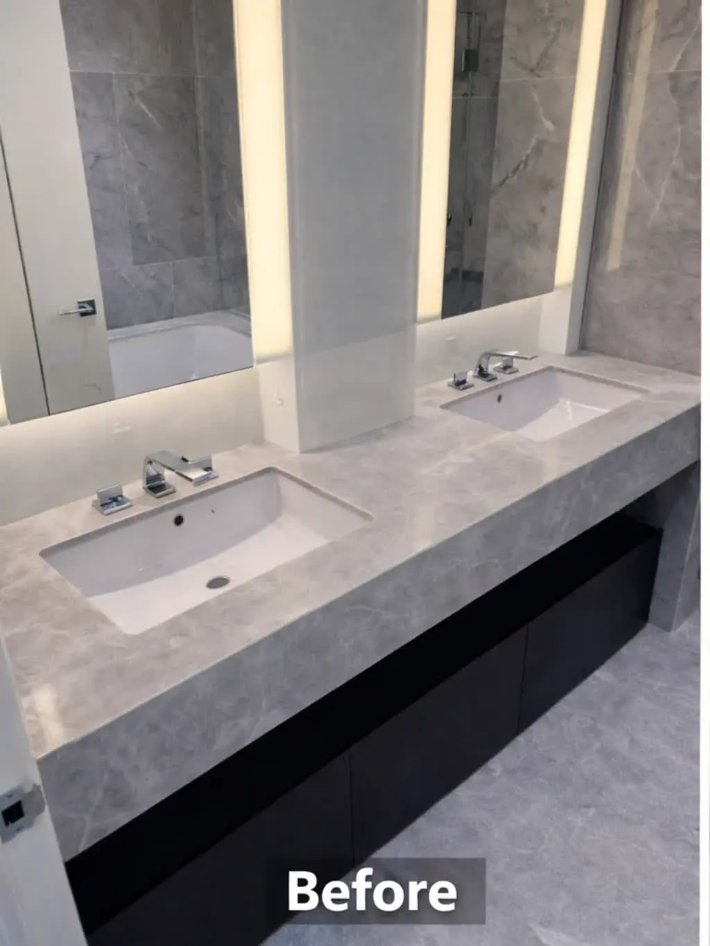 Crystallization & Sealing in Palm Jumeirah, UAE — real MarblePro project — before polishing