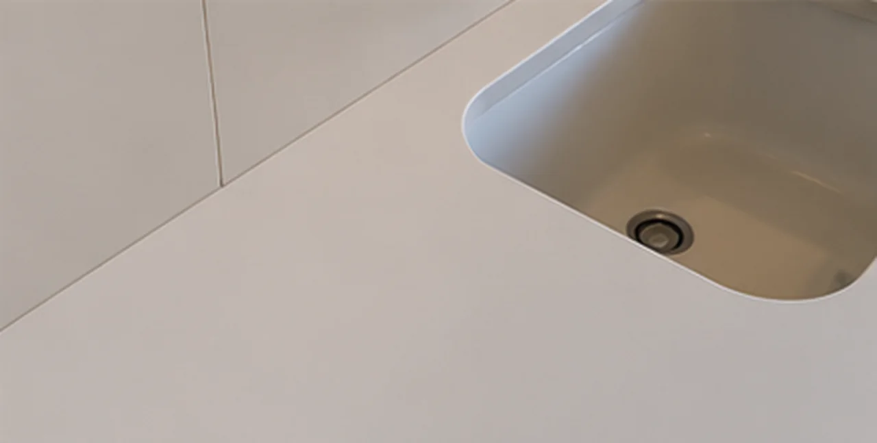 Corian Countertop Polishing in Jumeirah villa, UAE — real MarblePro project — after MarblePro polishing
